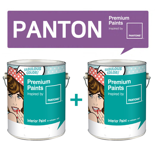Panton 베스트컬러  1+1 이벤트  팬톤 인테리어 내부용 친환경 수성페인트 곰팡이방지 1L